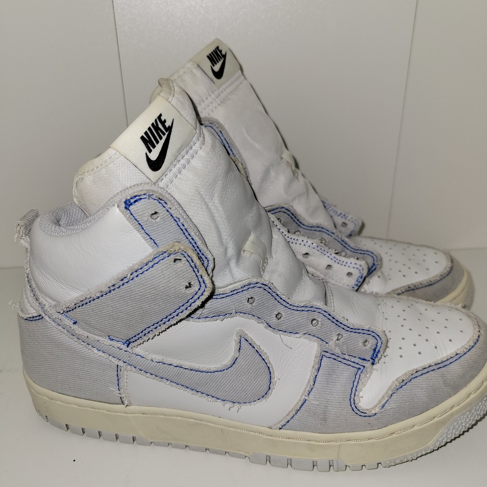 Nike Dunk RETRO DENIM White and Blue High-Top Sneakers